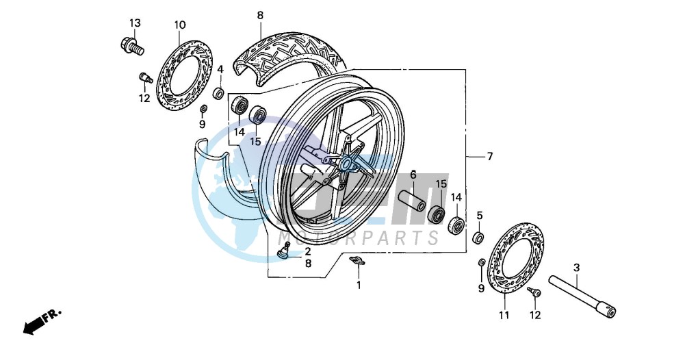 FRONT WHEEL (VFR750FL/FM/FN/FP)