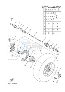 YFM550FWAD YFM5FGPLED GRIZZLY 550 EPS HUNTER (1HSP) drawing FRONT WHEEL