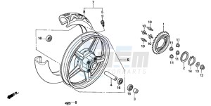 CB250 NIGHTHAWK drawing REAR WHEEL (2)