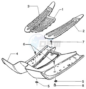 ET4 150 Leader drawing Footrest-rubber mats