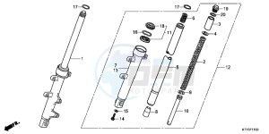 CBR125RWB CBR125RW E drawing FRONT FORK