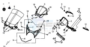 GTS 250 EURO3 drawing WINDSCREEN - HANDLEBAR COVER