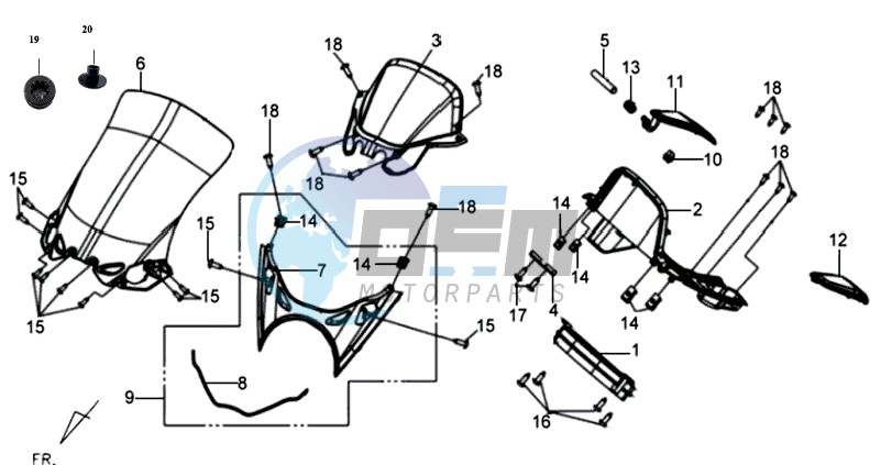 WINDSCREEN - HANDLEBAR COVER