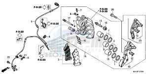 CTX1300AE CTX1300A UK - (E) drawing RIGHT FRONT BRAKE CALIPER