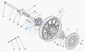 California 1100 Stone - Metal PI Stone/Metal PI drawing Front wheel