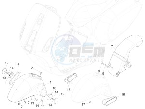 125 4T 3V ie Primavera (APAC) drawing Wheel huosing - Mudguard