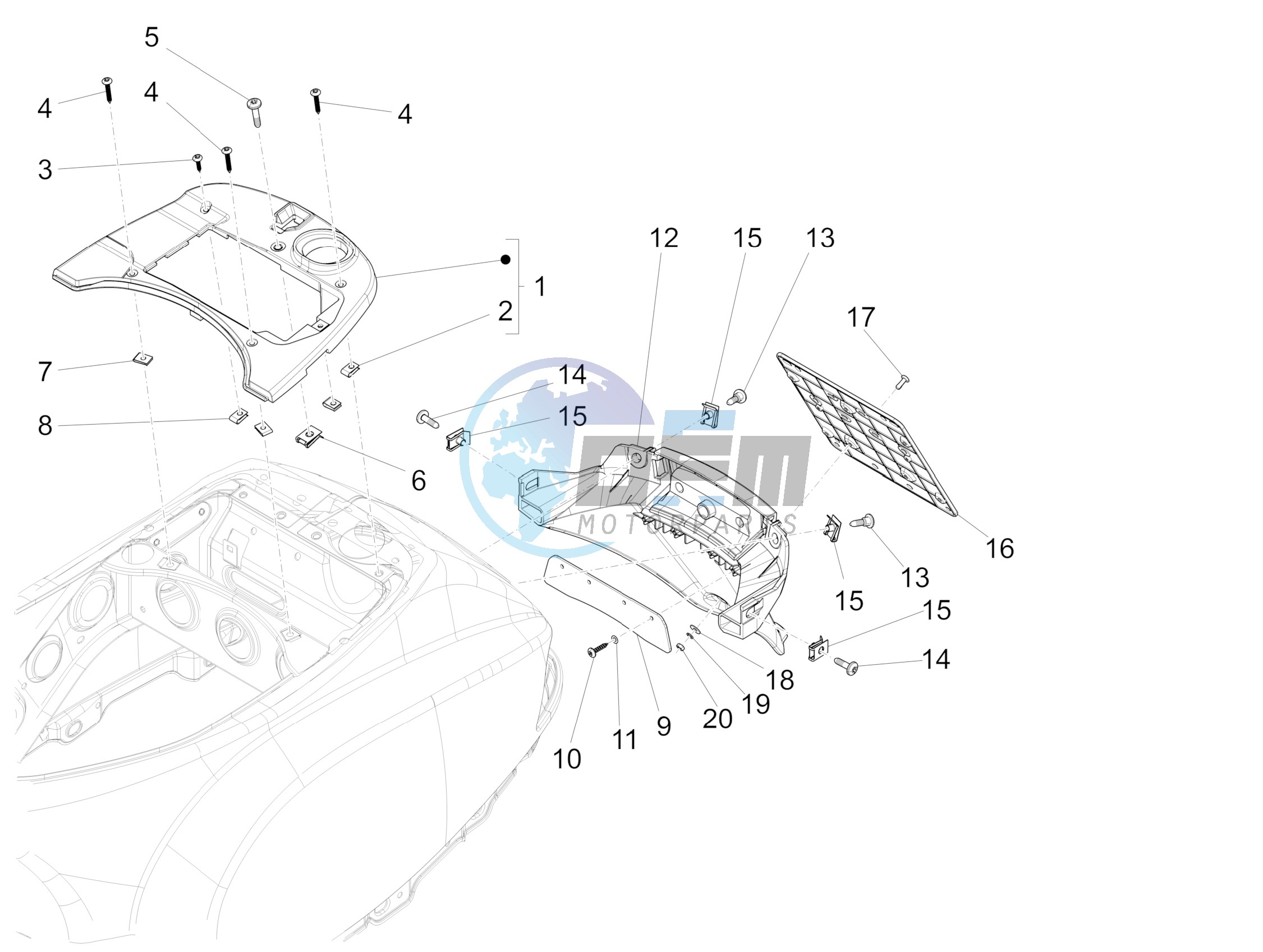 Rear cover - Splash guard