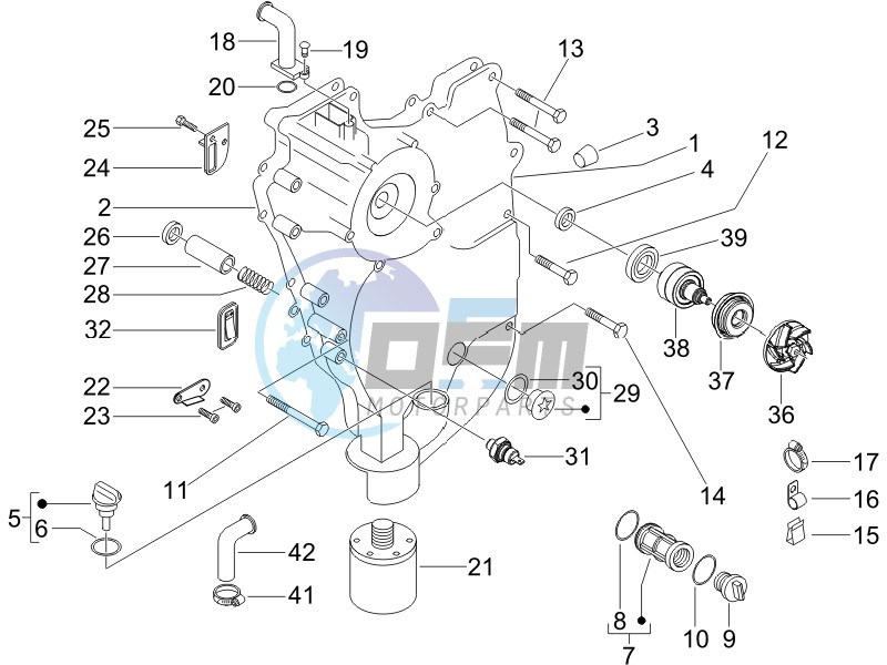 Flywheel magneto cover - Oil filter