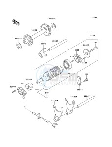 KLF250 KLF250-A3 EU GB drawing Gear Change Drum/Shift Fork(s)