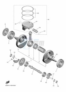 YZ450F (B2WD) drawing CRANKSHAFT & PISTON