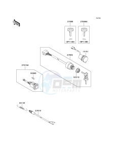 KAF 400 C [MULE 610 4X4 HARDWOODS GREEN HD] (C6F-C9F) C9F drawing IGNITION SWITCH