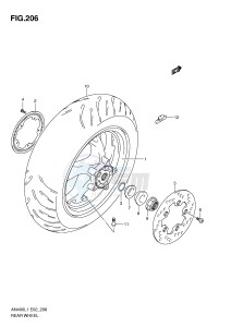 AN400 (E2) Burgman drawing REAR WHEEL (AN400ZAL1 E2)