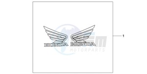 CB600F9 UK - (E / MKH) drawing 3D LOGO KIT HONDA