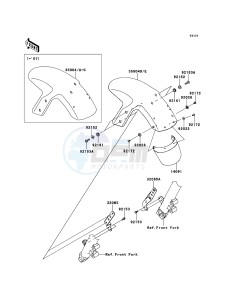 ER-6f ABS EX650B8F GB XX (EU ME A(FRICA) drawing Front Fender(s)