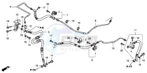 FJS400D SILVER WING drawing REAR BRAKE PIPE