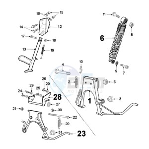 METAL X FR drawing REAR SHOCK AND STAND