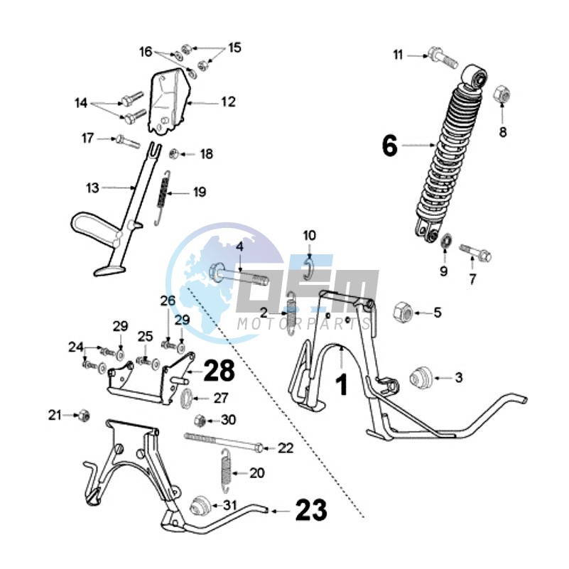 REAR SHOCK AND STAND