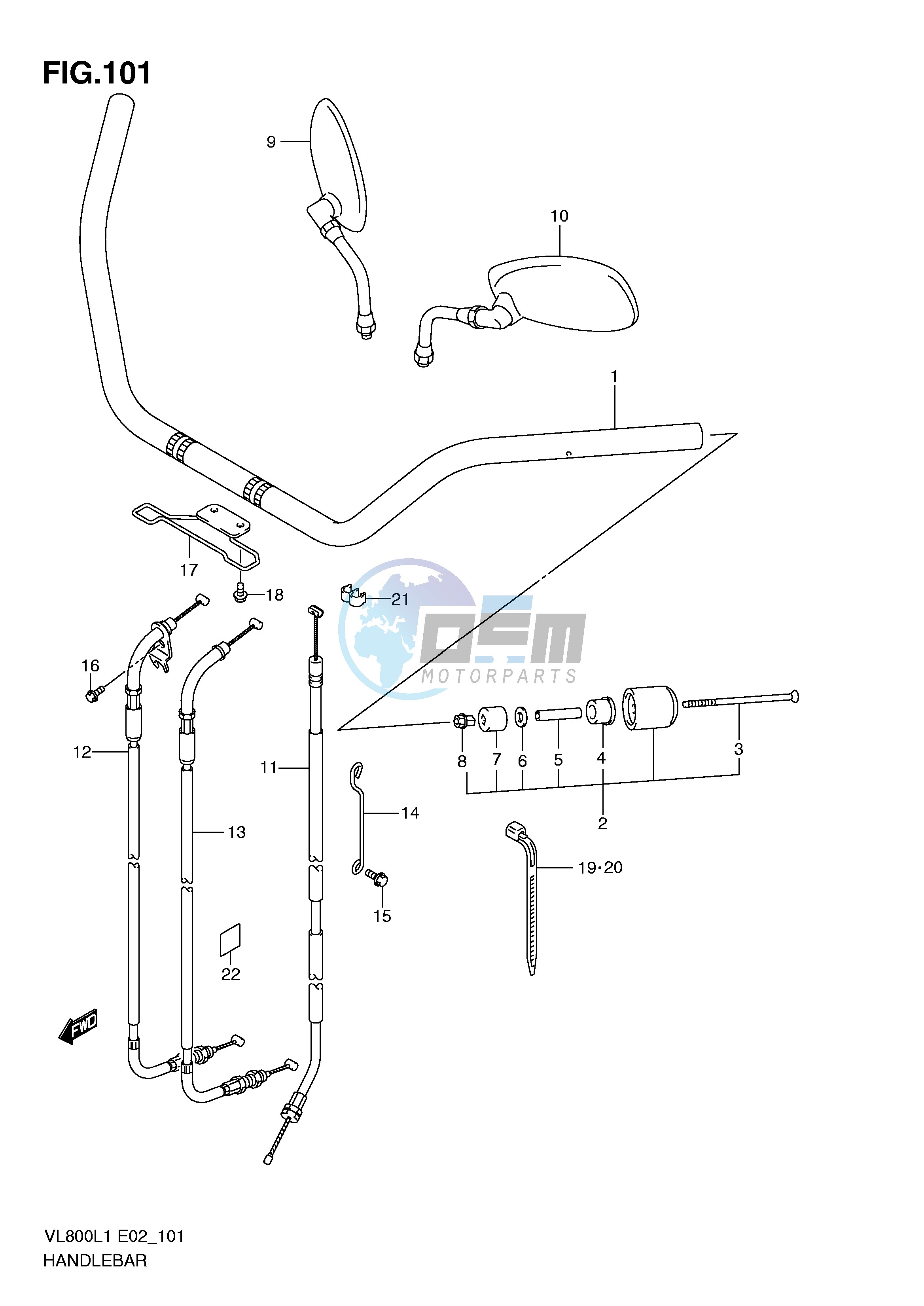 HANDLEBAR (VL800L1 E19)