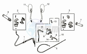 CELLO 50 45KMH drawing MIRRORS / CABLES / BRAKE LEVER