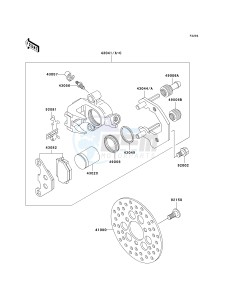 KLF 300 [BAYOU 300] (B15-B17) [BAYOU 300] drawing FRONT BRAKE-- KLF300-B15_B16- -