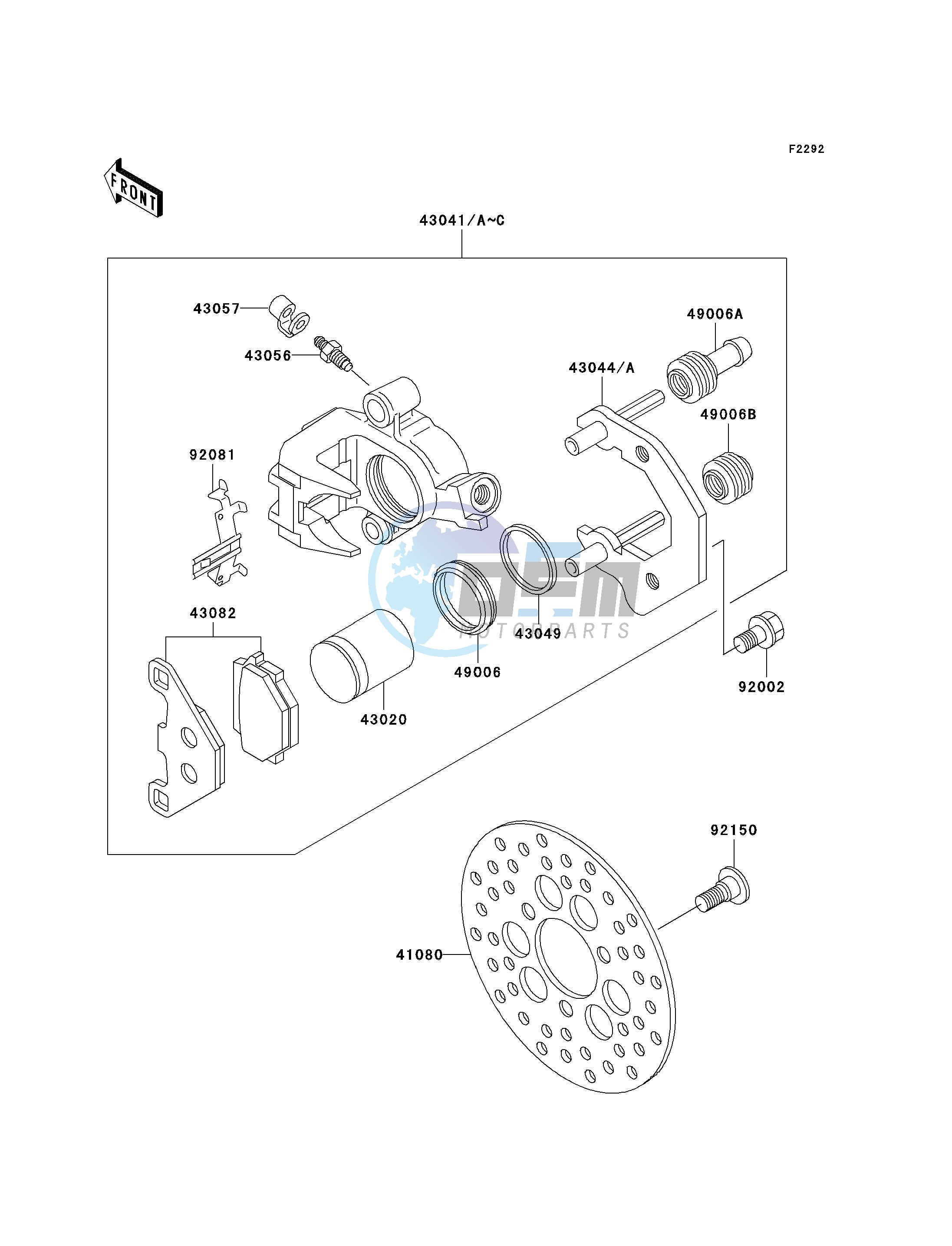 FRONT BRAKE-- KLF300-B15_B16- -