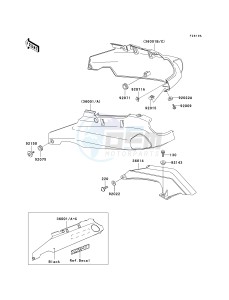 ZX 1100 D [NINJA ZX-11] (D1-D3) [NINJA ZX-11] drawing SIDE COVERS_CHAIN COVER -- ZX1100-D2- -