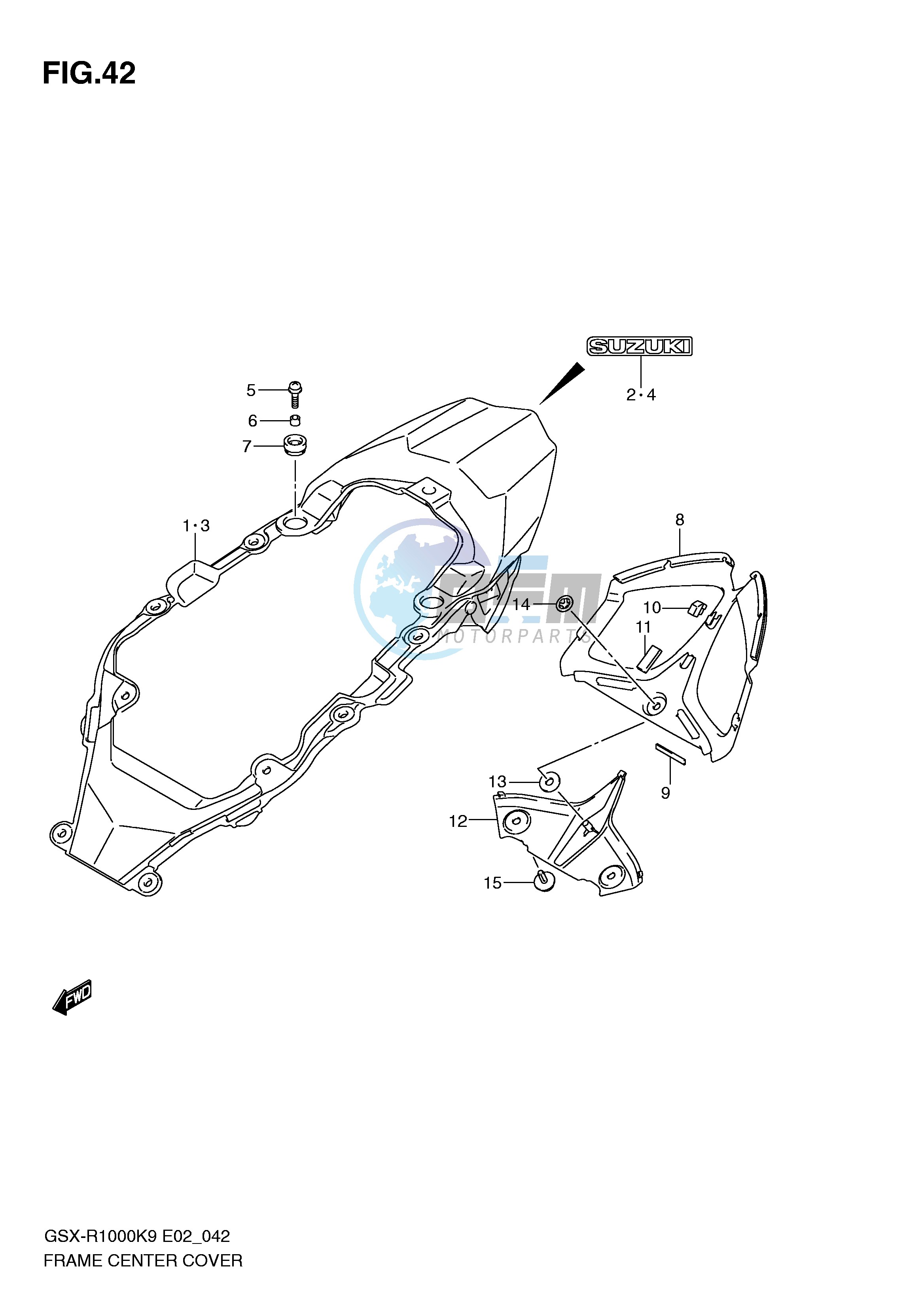 FRAME CENTER COVER (MODEL K9)