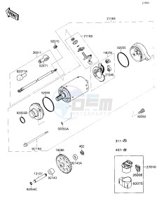 ZX 750 H [NINJA ZX-7] (H1) [NINJA ZX-7] drawing STARTER MOTOR