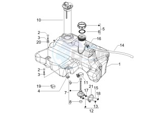 LXV 50 4T 2V 25 Kmh B-NL drawing Fuel Tank