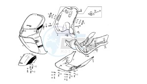 ATLANTIS - 50 CC Euro 2 2T drawing FRONT BODY RED, WHITE