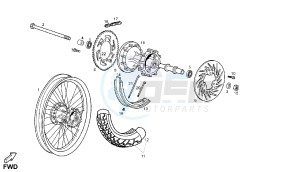 SENDA SM BAJA - 125 CC EU2 & EU3 drawing REAR WHEEL