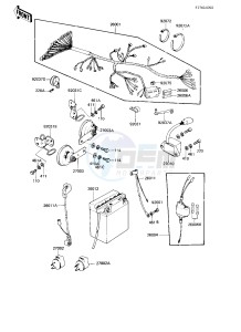 KZ 750 L [L3] drawing CHASSIS ELECTRICAL EQUIPMENT