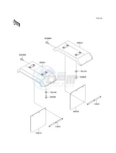 KAF 620 B [MULE 2520 TURF] (B6) [MULE 2520 TURF] drawing ACCESSORY-- REAR FENDER- -