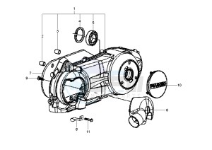 Fly 150 drawing Clutch cover