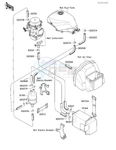 ZX 750 F [NINJA 750R] (F1-F3) [NINJA 750R] drawing FUEL EVAPORATIVE SYSTEM