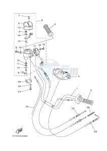 YFM450FWAD YFM45FGPD GRIZZLY 450 EPS (1CTP 1CTR 1CTS) drawing STEERING HANDLE & CABLE