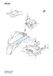 SV650 (E2) drawing REAR FENDER (WITH ABS)