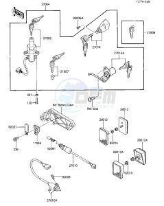 ZL 600 A [ZL600 ELIMINATOR] (A1-A2) drawing IGNITION SWITCH_LOCKS_REFLECTORS