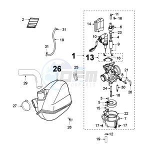 LUDIX 10 RVA ONE drawing CARBURETTOR