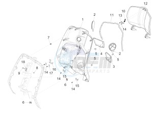 Sprint 125 4T 3V ie (APAC) (CAPH, EX, RK, TW, VT) drawing Front glove-box - Knee-guard panel