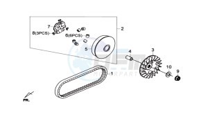 GTS 300i 2012 drawing CLUTCH / V BELT