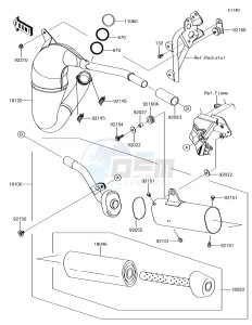 KX85 KX85CHF EU drawing Muffler(s)