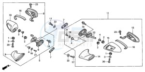 CBR1100XX SUPER BLACKBIRD drawing BACK MIRROR