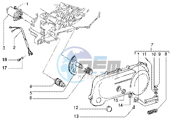 Starting motor-starter lever