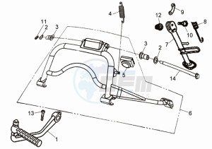 CELLO 50 45KMH drawing CENTRAL STAND - SIDE STAND - KICKSTARTER PEDAL