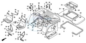 TRX200D FOURTRAX drawing REAR FENDER