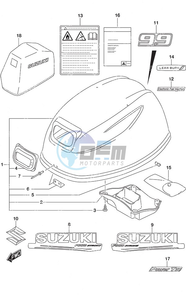 Engine Cover - w/Power Tilt