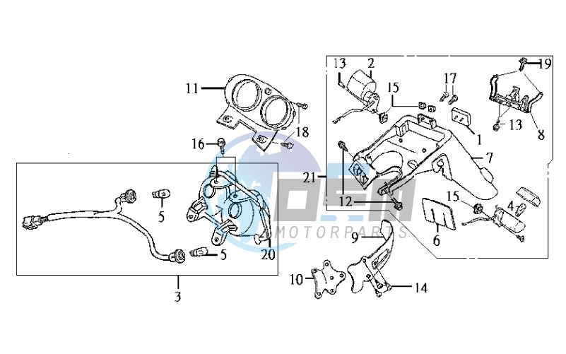 TAIL LIGHT - INDICATORS - REAR MUDGUARD