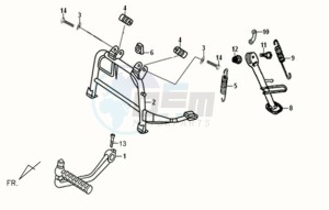 ORBIT 50 drawing CENTRAL STAND -SIDE STAND- KICKSTARTER PEDAL