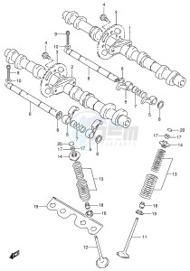 GSX600F (E2) Katana drawing CAM SHAFT   VALVE